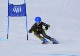 Hillary charging during the first run of the 2017 Hovey Memorial GS